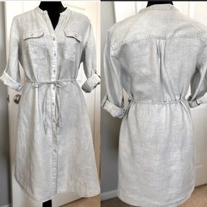 Malvin Hamburg Germany 100% Linen Button Shirt Dress